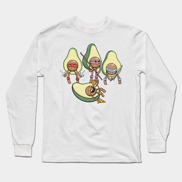 Ninja Avocados Long Sleeve T-Shirt by Narwhal-Scribbles